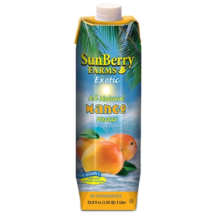 Sunberry Farms Mango Nectar 25% Juice 33.8 fl. oz., PK12 004129-1